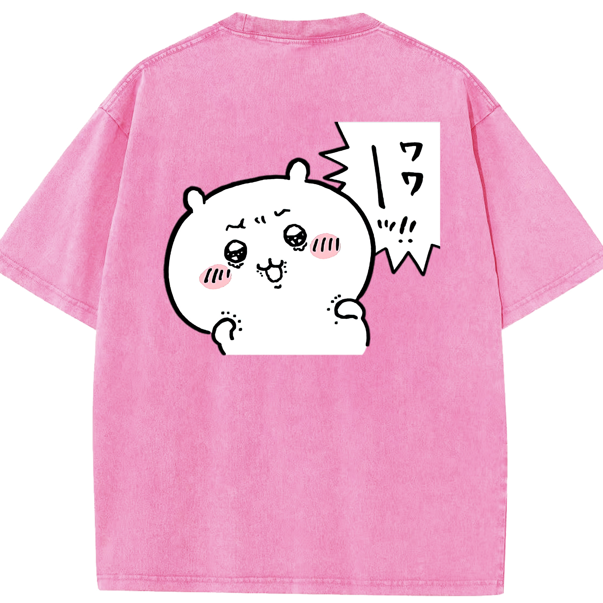 （画像用） ちいかわ ちいかわ Chii-kawa chiikawa 綿100% ヴィンテージ風 半袖Tシャツ（背面プリント）